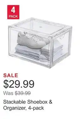 Costco Stackable Shoebox & Organizer, 4-pack offer