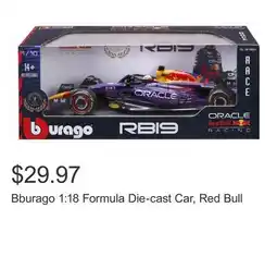 Costco Bburago 1:18 Formula Die-cast Car, Red Bull offer