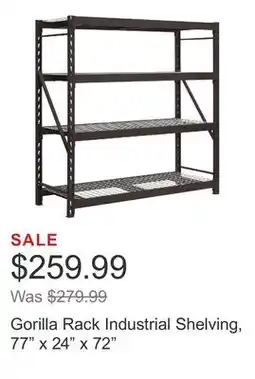 Costco Gorilla Rack Industrial Shelving, 77 x 24 x 72 offer