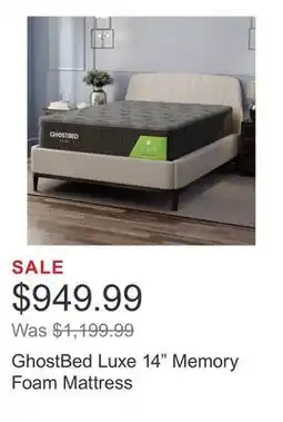 Costco GhostBed Luxe 14 Memory Foam Mattress offer