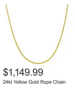 Costco 24kt Yellow Gold Rope Chain offer
