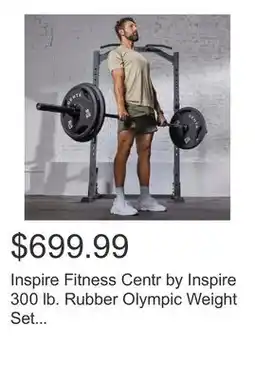 Costco Inspire Fitness Centr by Inspire 300 lb. Rubber Olympic Weight Set with Bar offer