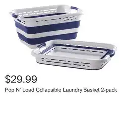 Costco Pop N' Load Collapsible Laundry Basket 2-pack offer
