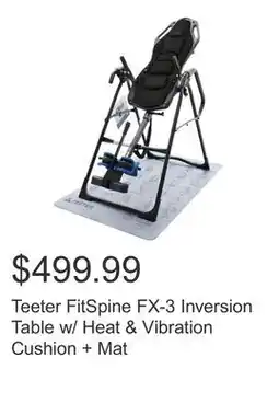 Costco Teeter FitSpine FX-3 Inversion Table w/ Heat & Vibration Cushion + Mat offer
