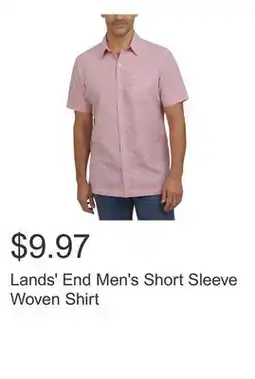 Costco Lands' End Men's Short Sleeve Woven Shirt offer