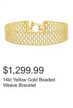 Costco 14kt Yellow Gold Beaded Weave Bracelet offer