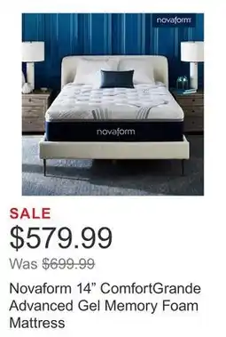 Costco Novaform 14 ComfortGrande Advanced Gel Memory Foam Mattress offer