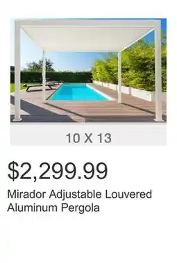 Costco Mirador Adjustable Louvered Aluminum Pergola offer