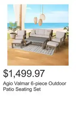 Costco Agio Valmar 6-piece Outdoor Patio Seating Set offer