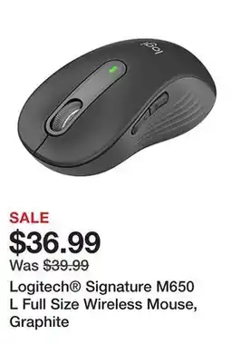 Office Depot Logitech Signature M650 L Full Size Wireless Mouse, Graphite offer
