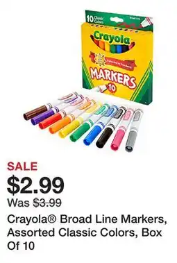 Office Depot Crayola Broad Line Markers, Assorted Classic Colors, Box Of 10 offer