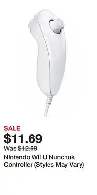 Game Stop Nintendo Wii U Nunchuk Controller (Styles May Vary) offer