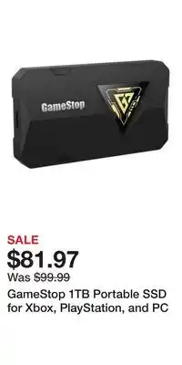 Game Stop GameStop 1TB Portable SSD for Xbox, PlayStation, and PC offer
