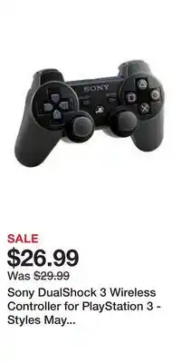 Game Stop Sony DualShock 3 Wireless Controller for PlayStation 3 - Styles May Vary offer