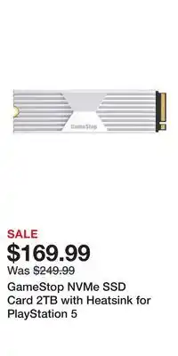 Game Stop GameStop NVMe SSD Card 2TB with Heatsink for PlayStation 5 offer