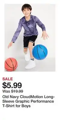 Old Navy Old Navy CloudMotion Long-Sleeve Graphic Performance T-Shirt for Boys offer