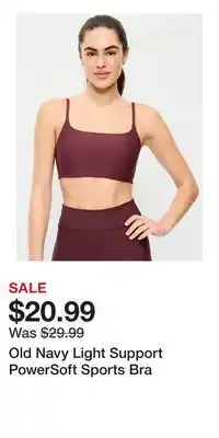 Old Navy Old Navy Light Support PowerSoft Sports Bra offer