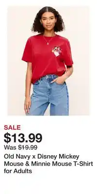 Old Navy Old Navy x Disney Mickey Mouse & Minnie Mouse T-Shirt for Adults offer