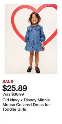 Old Navy Old Navy x Disney Minnie Mouse Collared Dress for Toddler Girls offer