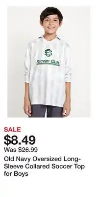 Old Navy Old Navy Oversized Long-Sleeve Collared Soccer Top for Boys offer