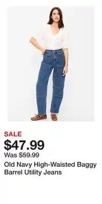 Old Navy Old Navy High-Waisted Baggy Barrel Utility Jeans offer