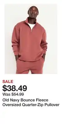 Old Navy Old Navy Bounce Fleece Oversized Quarter-Zip Pullover offer