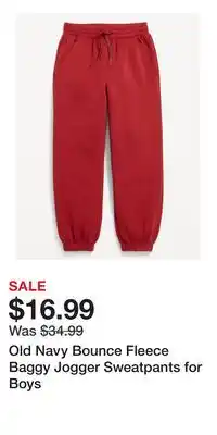 Old Navy Old Navy Bounce Fleece Baggy Jogger Sweatpants for Boys offer