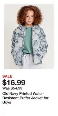 Old Navy Old Navy Printed Water-Resistant Puffer Jacket for Boys offer