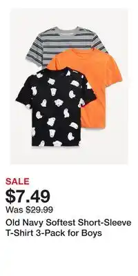Old Navy Old Navy Softest Short-Sleeve T-Shirt 3-Pack for Boys offer