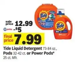 Meijer Tide Liquid Detergent, Pods or Power Pods offer