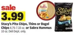 Meijer Stacy's Pita Chips, Thins or Bagel chips or sabra hummus offer