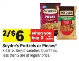 Meijer Snyder's Pretzels or Pieces offer