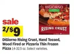 Meijer DiGiorno Rising Crust, Hand Tossed, Wood Fired or Pizzeria Thin Frozen Pizza offer