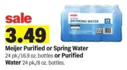 Meijer Meijer Purified or Spring Water or Purified water offer