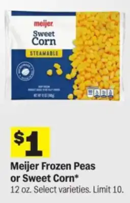 Meijer Meijer Frozen Peas or Sweet Corn offer