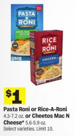 Meijer Pasta Roni or Rice-A-Roni or Cheetos Mac N Cheese offer
