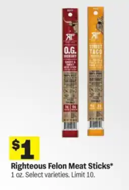Meijer Righteous Felon Meat Sticks offer