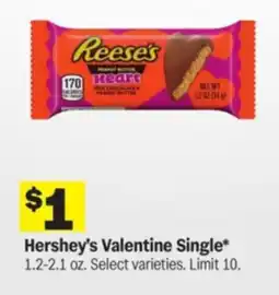 Meijer Hershey's Valentine Single offer