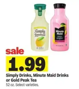 Meijer Simply Drinks, Minute Maid Drinks or Gold Peak Tea offer