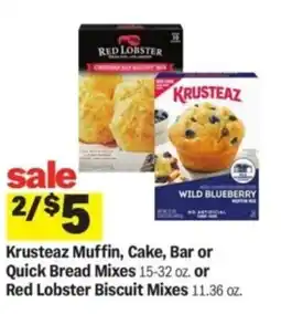 Meijer Krusteaz Muffin, Cake, Bar or Quick Bread Mixes or Red Lobster Biscuit Mixes offer