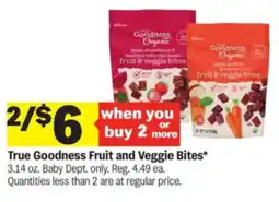 Meijer True Goodness Fruit and Veggie Bites offer