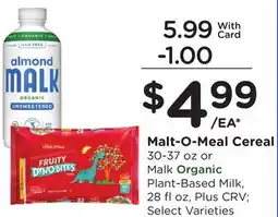 Ralphs Malt-O-Meal Cereal offer