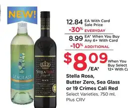 Ralphs Stella Rosa, Butter Zero, Sea Glass or 19 Crimes Cali Red offer