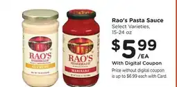 Ralphs Rao's Pasta Sauce offer