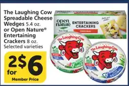 Albertsons The Laughing Cow Spreadable Cheese Wedges 5.4 oz. or Open Nature Entertaining Crackers 8 oz offer