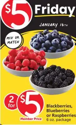 Albertsons Blackberries, Blueberries or Raspberries offer