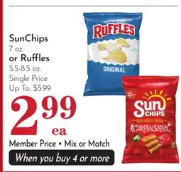 Pavilions SunChips 7 oz. or Ruffles 5.5-8.5 oz offer