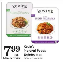 Pavilions Kevin's Natural Foods Entrées offer