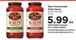 Food 4 Less Rao's Homemade Pasta Sauce offer