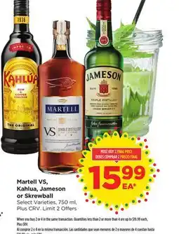 Food 4 Less Martell VS, Kahlua, Jameson or Skrewball offer